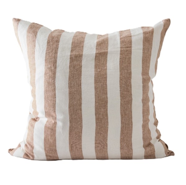 Miękka poszewka na poduszkę Holte Hazelnut 60x60, z lnu stonewashed - Tell Me More