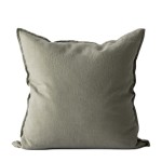 Poszewka na poduszkę z miękkiego lnu stonewashed, 50x50, Olive - Tell Me More