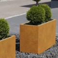Podłużna donica cortenowa z wkładem Depo 125x45x60 - Decorti