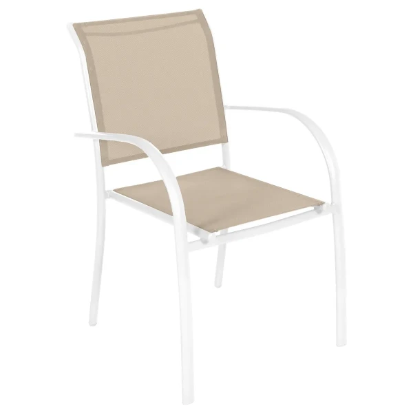 Krzesło ogrodowe sztaplowane Piazza, Linen White - Hesperide