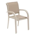 Krzesło ogrodowe sztaplowane Piazza, Linen Clay - Hesperide