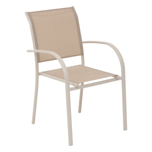 Krzesło ogrodowe sztaplowane Piazza, Linen Clay - Hesperide