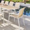 Krzesło ogrodowe sztaplowane z podłokietnikami Essentia, Linen White - Hesperide