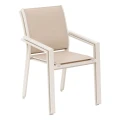 Krzesło ogrodowe sztaplowane z podłokietnikami Essentia, Linen Clay - Hesperide