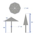 Parasol ogrodowy okrągły odchylany Loompa 3 m, szary - Hesperide
