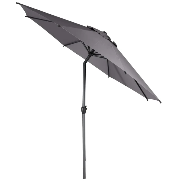 Parasol ogrodowy okrągły odchylany Loompa 3 m, szary - Hesperide