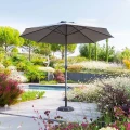 Parasol ogrodowy okrągły odchylany Loompa 3 m, szary - Hesperide