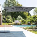 Parasol ogrodowy boczny, kwadratowy Manoa 2,5x2,5, szary - Hesperide