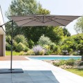 Parasol ogrodowy boczny, kwadratowy Manoa 2,5x2,5, taupe - Hesperide