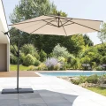 Parasol ogrodowy boczny, okrągły Manoa 3m, taupe - Hesperide