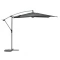 Parasol ogrodowy boczny, okrągły Manoa 3m, szary - Hesperide