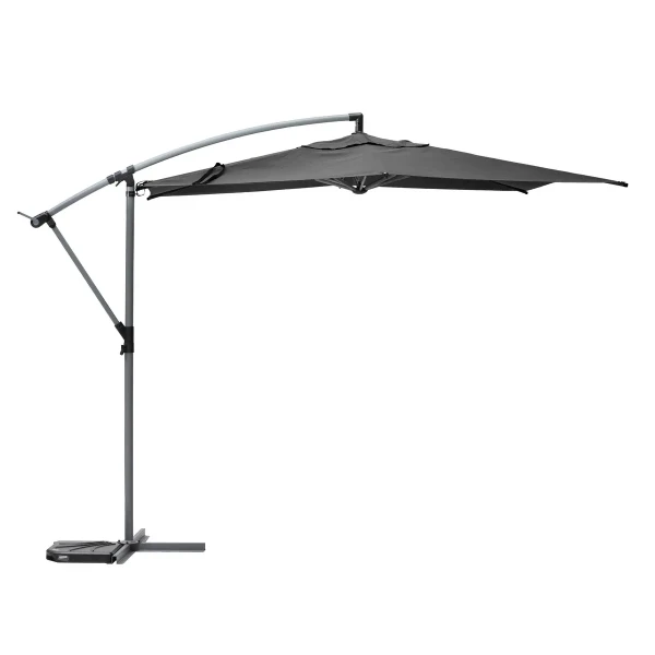 Parasol ogrodowy boczny, okrągły Manoa 3m, szary - Hesperide