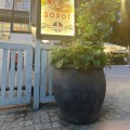 Duża donica ogrodowa kamionkowa Ø53, brąz mat - Polnix
