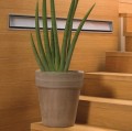 Doniczka ogrodowa z terakoty z ryflowanym rantem Ø23, szara - Polnix