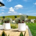 Biała donica z włókna szklanego Ø48 - Polnix