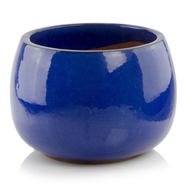 Donica ogrodowa ceramiczna Ø47, kobaltowy niebieski - Polnix