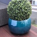 Donica ogrodowa ceramiczna Ø47, turkusowa - Polnix