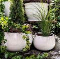 Donica ogrodowa ceramiczna Ø33, kremowa - Polnix