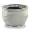 Donica ceramiczna niska z rantem Ø38, kremowa - Polnix