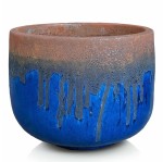 Ręcznie wykonana donica ogrodowa ceramiczna Ø38, kobalt brąz - Polnix