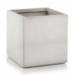 Donica kwadratowa z włókna ceramicznego 25x25x25, jasny szary - Polnix