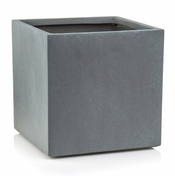 Donica kwadratowa z włókna ceramicznego 25x25x25, ciemny szary - Polnix