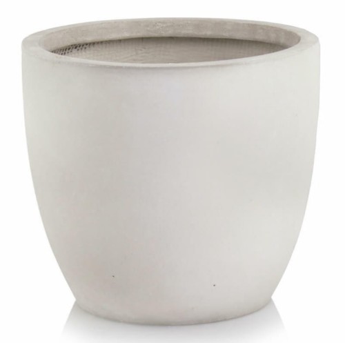 Donica z włókna ceramicznego okrągła Ø54, jasny szary - Polnix
