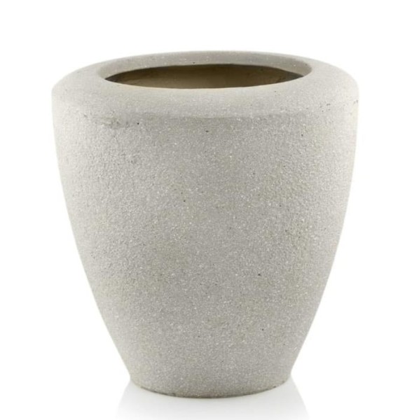 Donica z włókna ceramicznego w kształcie wazy Ø36, jasny szary - Polnix