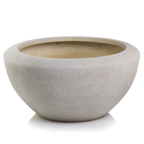 Płaska donica ogrodowa z włókna ceramicznego Ø50, szary - Polnix