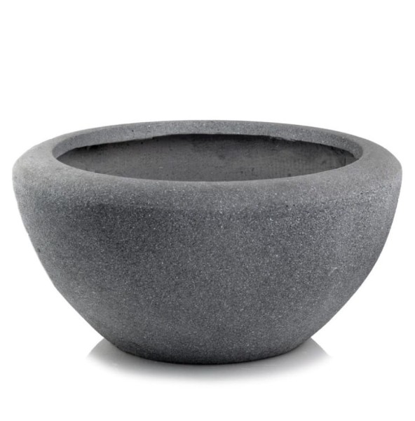 Płaska donica ogrodowa z włókna ceramicznego Ø50, antracyt - Polnix