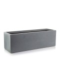 Podłużna donica ogrodowa niska z włókna ceramicznego  60x17x17, szary - Polnix