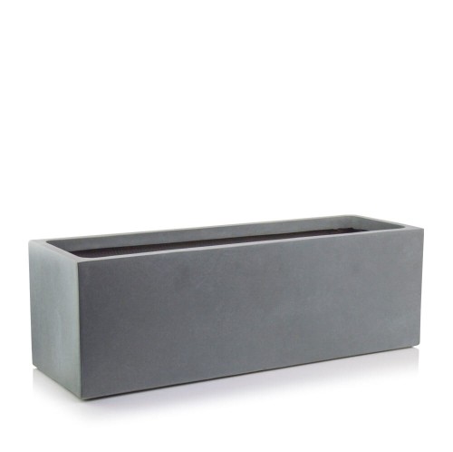 Podłużna donica ogrodowa niska z włókna ceramicznego  60x17x17, szary - Polnix