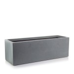 Podłużna donica ogrodowa niska z włókna ceramicznego 70x23x23, szary - Polnix