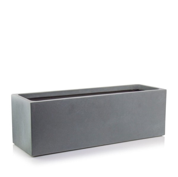 Podłużna donica ogrodowa niska z włókna ceramicznego 80x30x30, szary - Polnix
