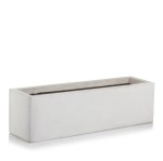 Podłużna donica ogrodowa niska z włókna ceramicznego 60x17x17, jasny szary - Polnix 