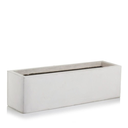 Podłużna donica ogrodowa niska z włókna ceramicznego 70x23x23, jasny szary - Polnix