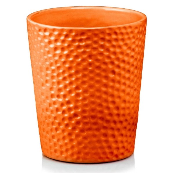 Ceramiczna osłonka na storczyka z wgniatanym wzorem Ø13, pomarańczowy - Polnix