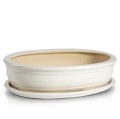 Doniczka do bonsai 19x13, kremowa - Polnix
