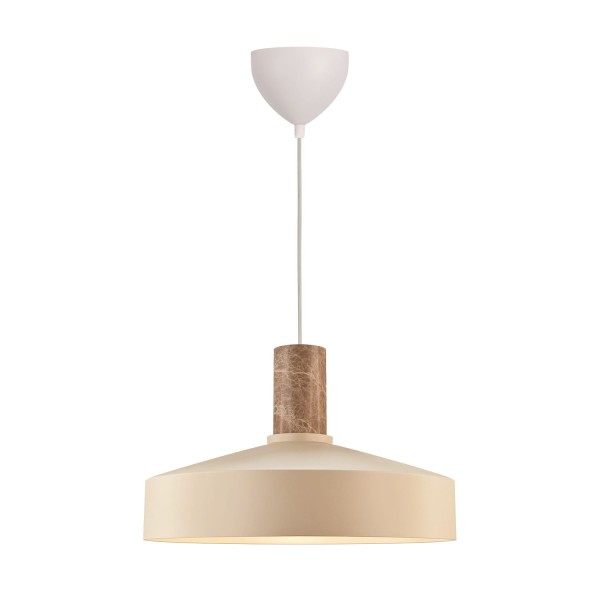 Nowoczesna lampa wisząca z oprawą z marmuru Elvas, beżowa - Nordlux