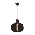Lampa drewniana wisząca Hazo 43, czarna - Nordlux
