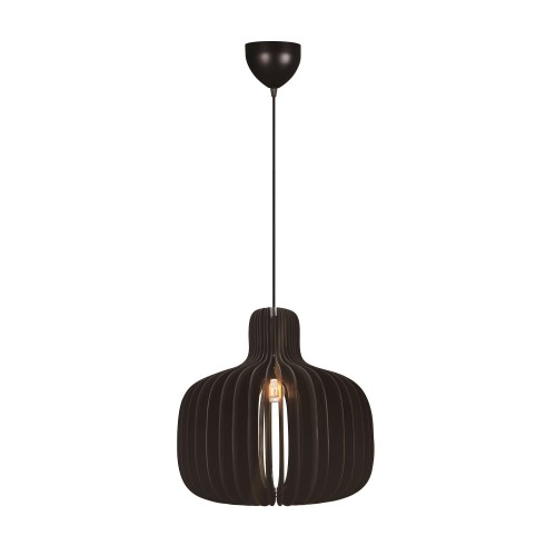 Lampa drewniana wisząca Hazo 43, czarna - Nordlux