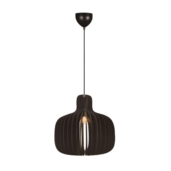 Lampa drewniana wisząca Hazo 43, czarna - Nordlux