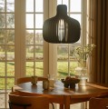 Lampa drewniana wisząca Hazo 43, czarna - Nordlux