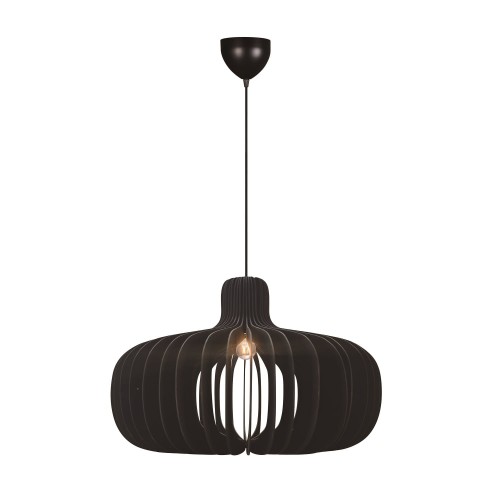 Lampa drewniana wisząca Hazo 65, czarna - Nordlux