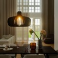 Lampa drewniana wisząca Hazo 65, czarna - Nordlux