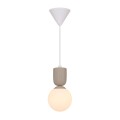 Lampa wisząca szklana kula z rowkowaną oprawą Sadie, beż - Nordlux