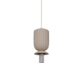 Lampa wisząca szklana kula z rowkowaną oprawą Sadie, beż - Nordlux