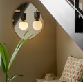 Lampa wisząca szklana kula z rowkowaną oprawą Sadie, czarna - Nordlux