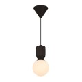 Lampa wisząca szklana kula z rowkowaną oprawą Sadie, czarna - Nordlux