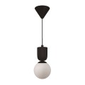 Lampa wisząca szklana kula z rowkowaną oprawą Sadie, czarna - Nordlux